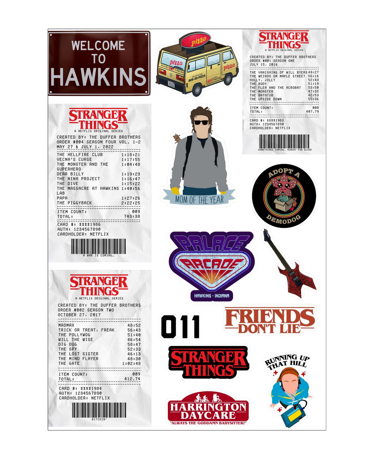 Stranger Things Sticker Sheets