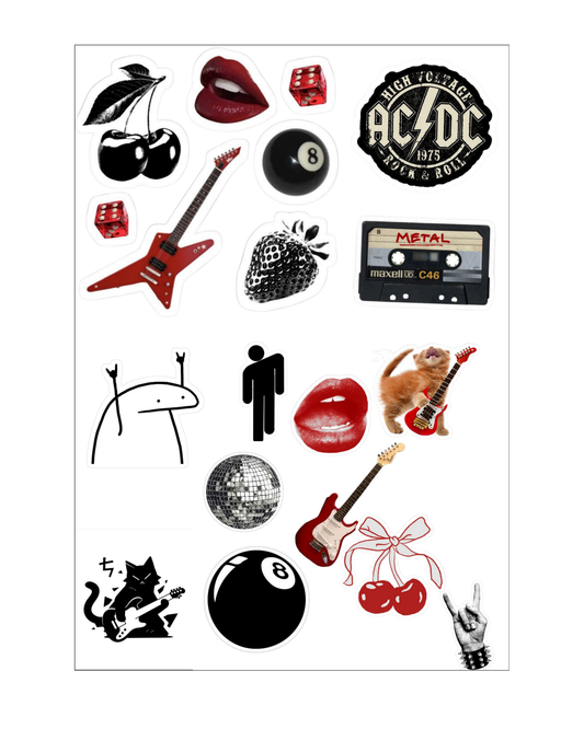 Rock Star Themed Sticker Sheets