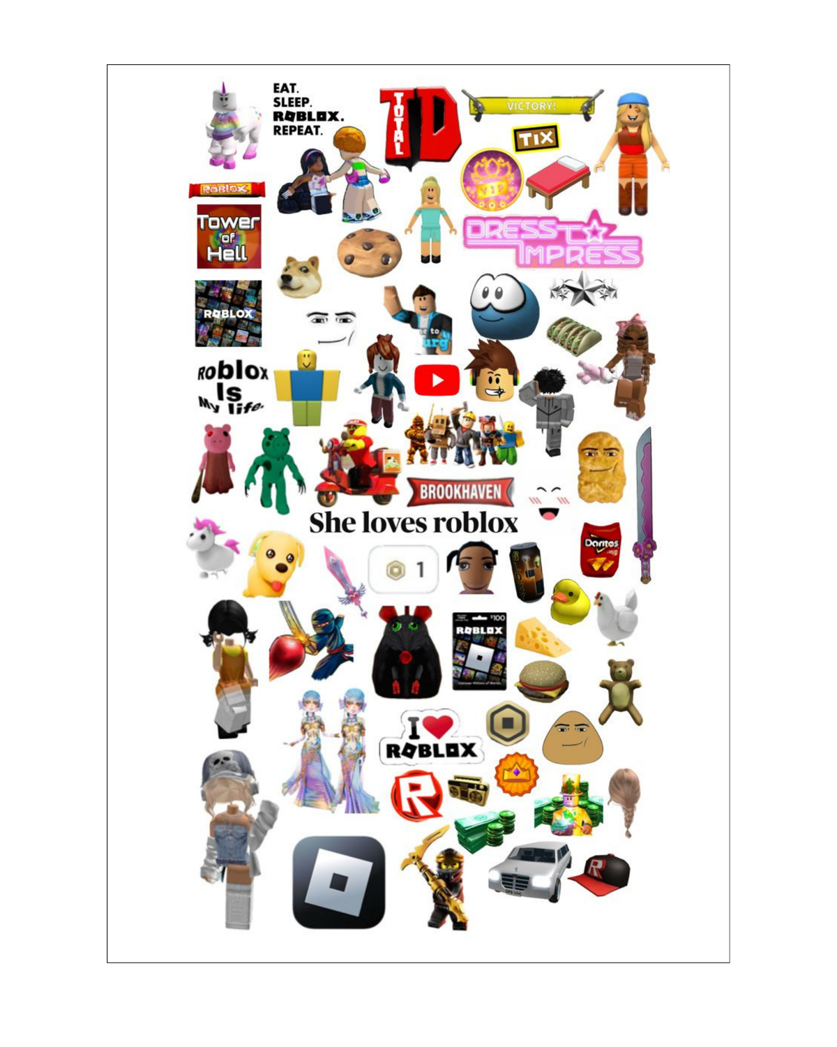 Roblox Sticker Sheets