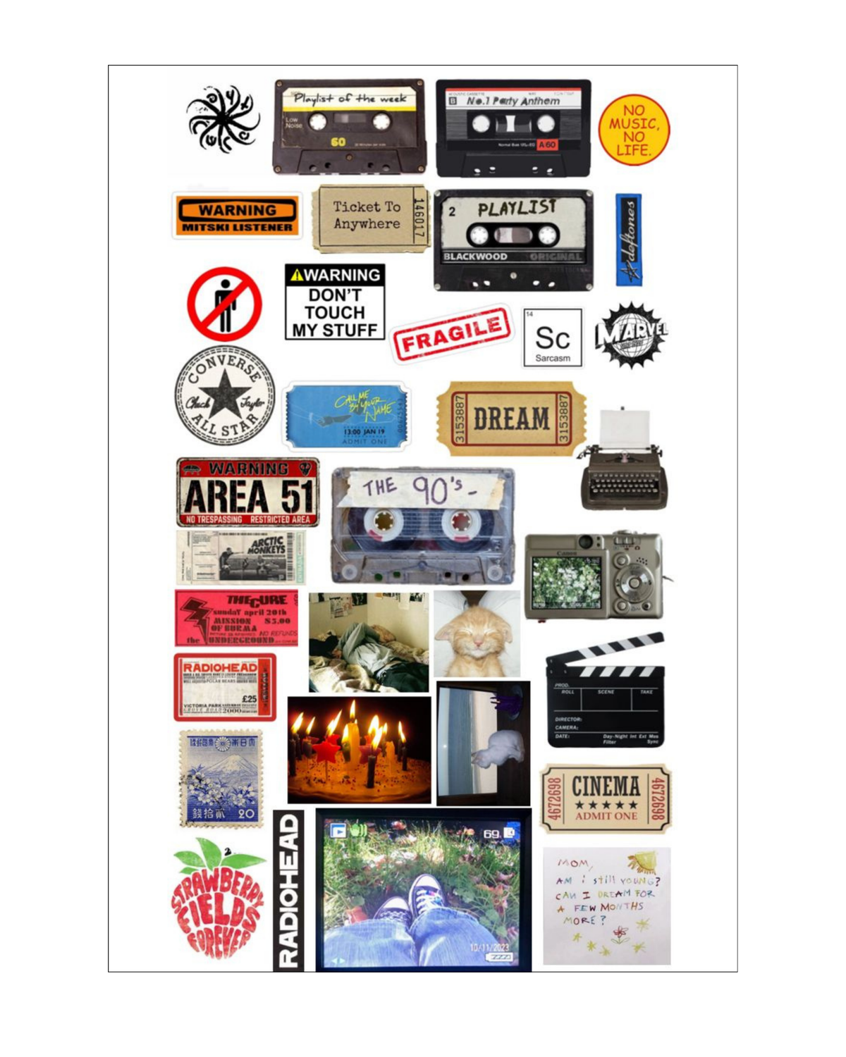 Vintage Radio Head Sticker Sheet