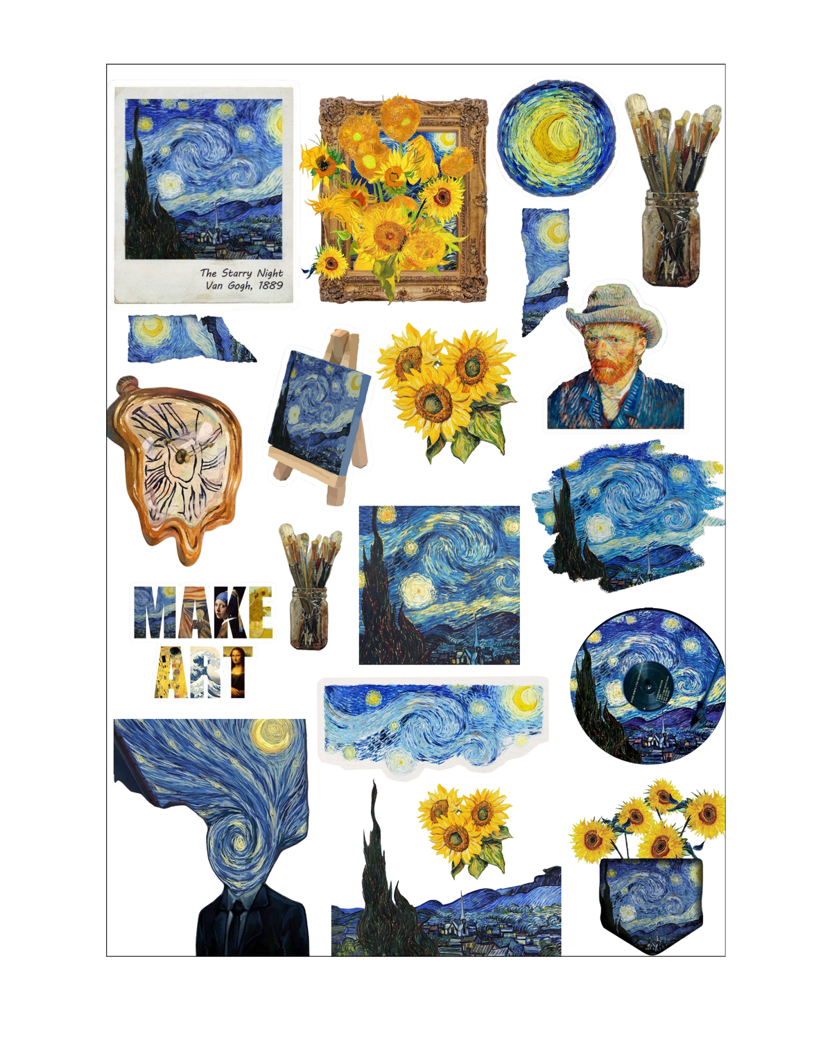 Van Gogh Starry Night Sticker Sheet
