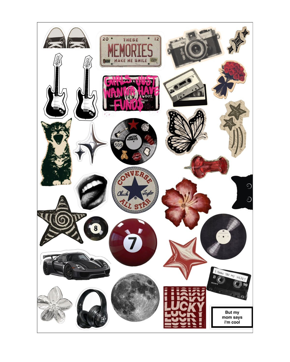 Y2K Grunge Sticker Sheet
