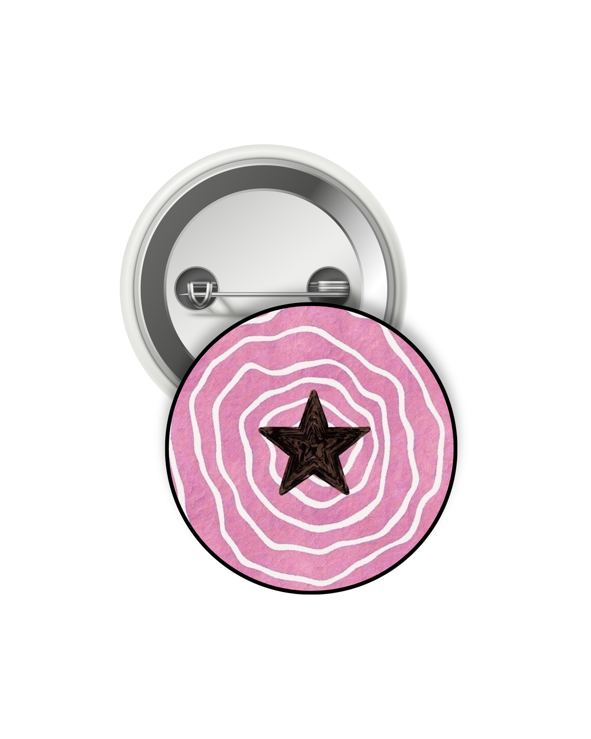 Y2k star swirl pin/badge