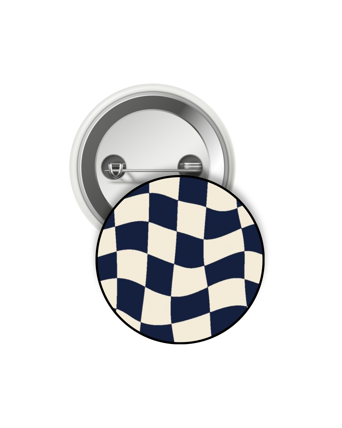 y2k checkered pin/badge