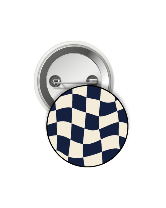 y2k checkered pin/badge