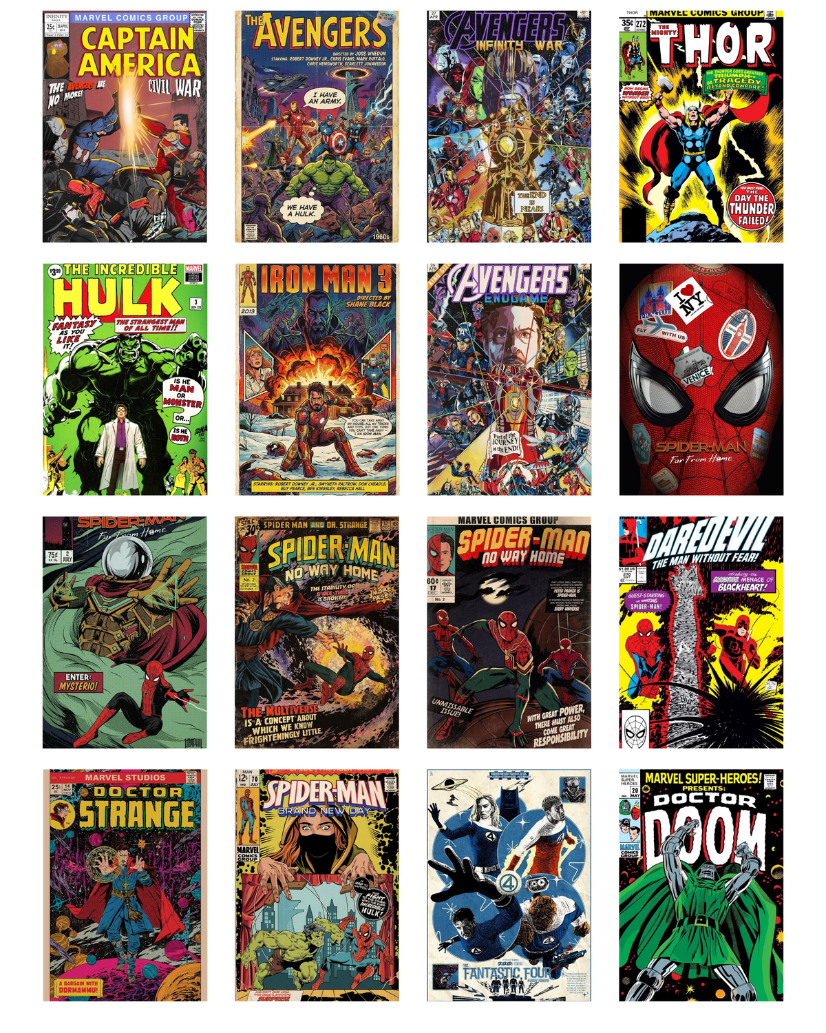 Pack of 16 Marvel Universe Posters-Bundle