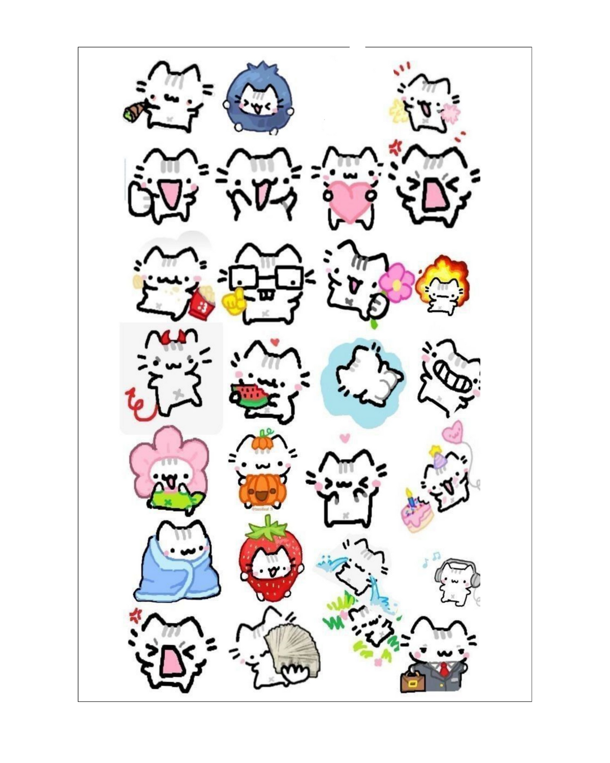 Silly Kitties Sticker Sheet