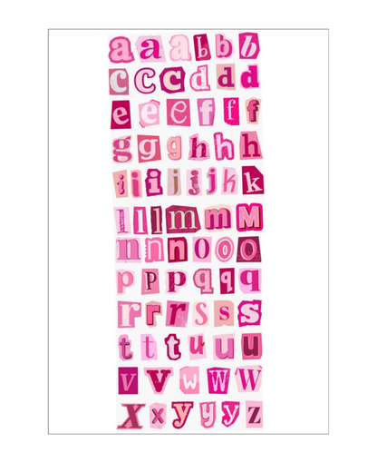 Alphabet sticker sheet