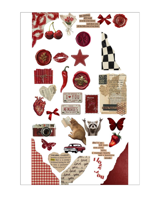 maroon fiery dream sticker sheet
