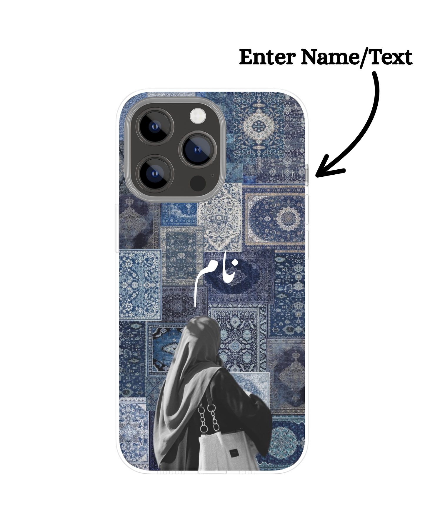 Customize Blue Arabic Pattern Themed Phone Case