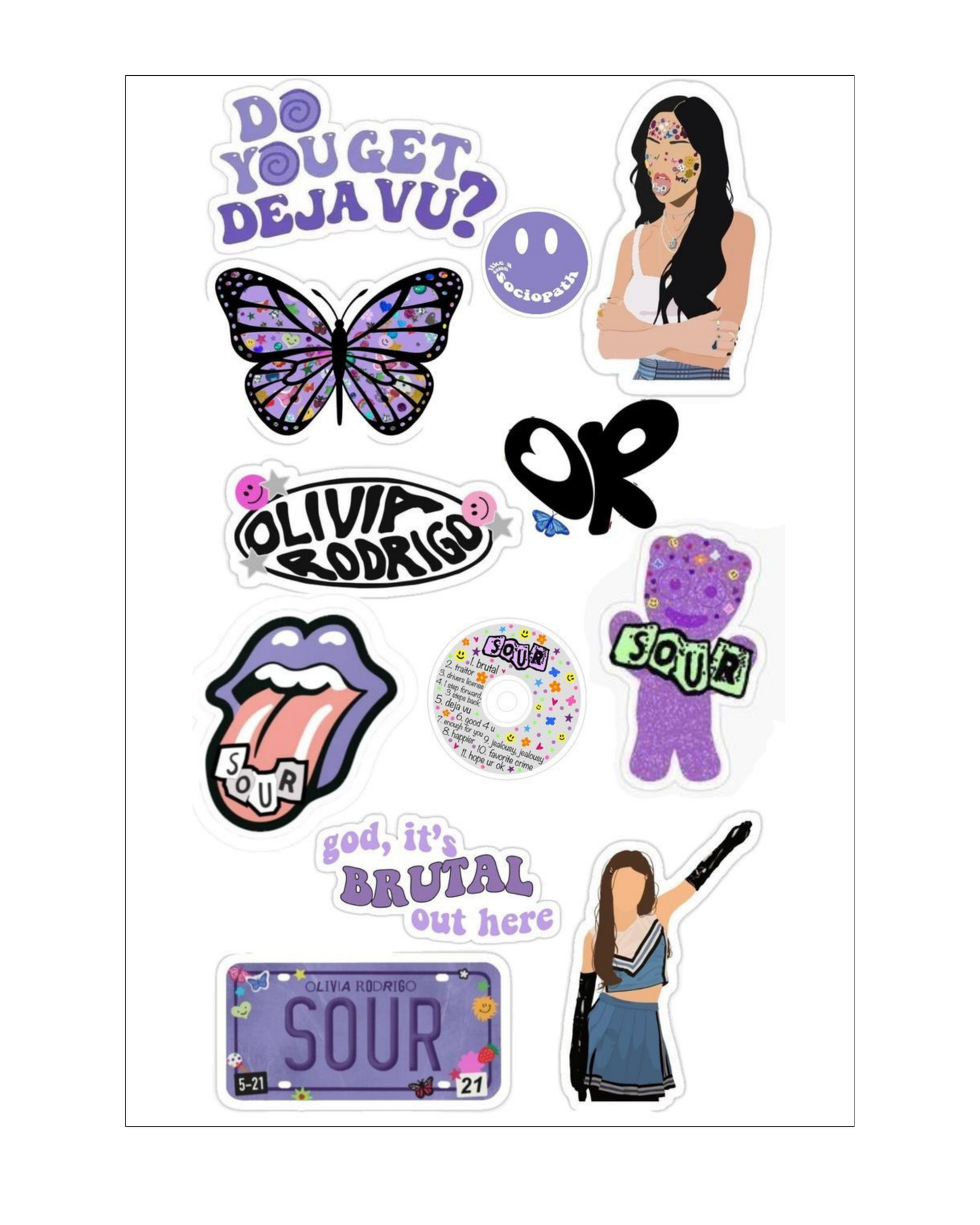 Olivia Rodrigo Sticker Sheets