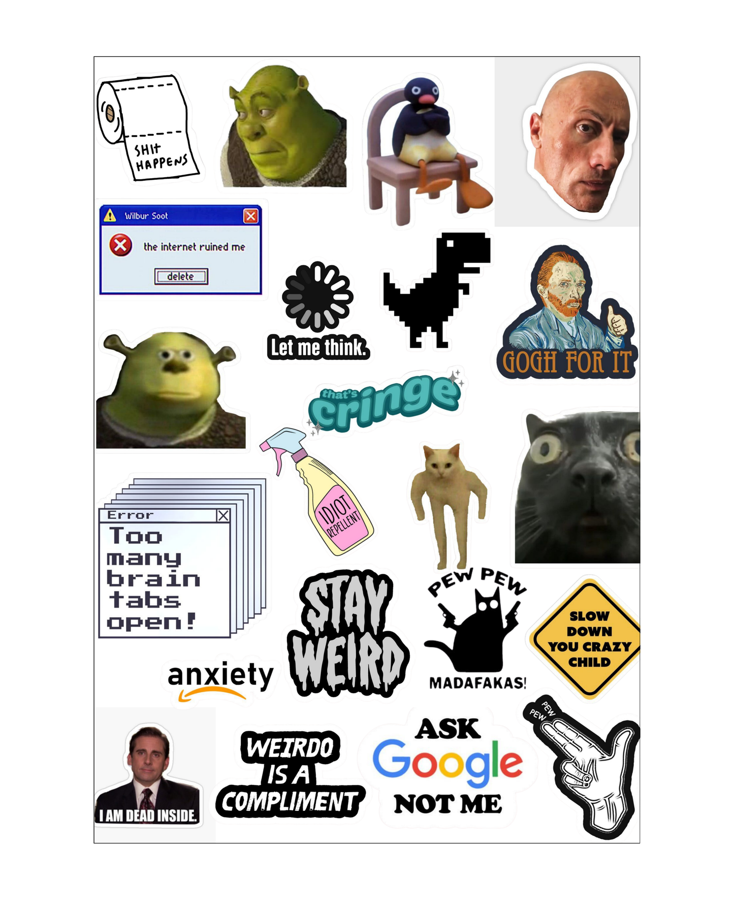 Sarcastic Memes Sticker Sheets